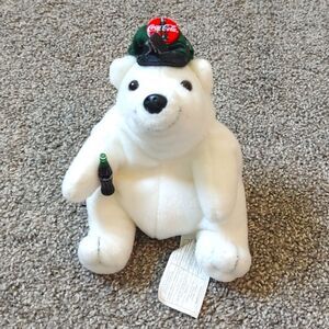 Pre-loved Coca Cola‎ Bean Bag Plush Polar Bear ©1997
